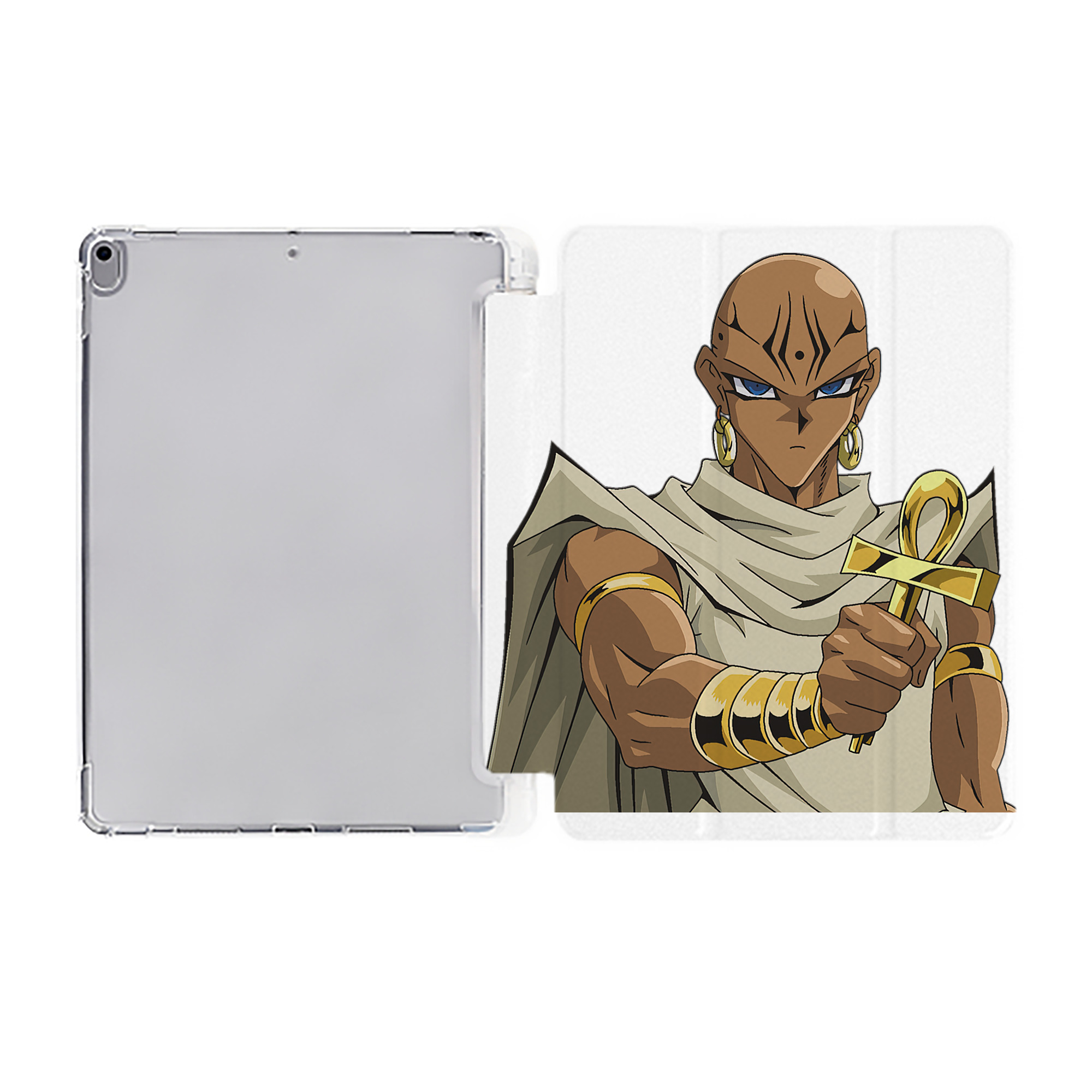 （画像用） 遊☆戯☆王 Yu-Gi-Oh! IPad ケース ペン収納付き 三つ折りスタンド PUレザー×シリコン 対応機種9.5/10.5/10.9インチ